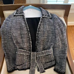 Like new Ann Taylor tweed blazer black & white size 6. Fine Italian fabric